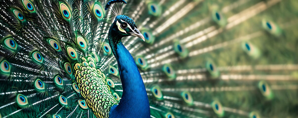 an image of a peacock showing its feathers in the sty 893b6f37-5ca6-4bce-a33e-253a8d8bfd65 3