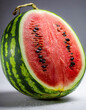 close-up watermelon cut in half