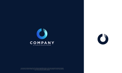 Fototapete - Modern digital abstract O logo for technology company business. Vector design template