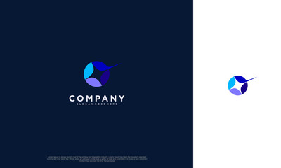 Fototapete - Modern digital abstract circle with spark logo for technology company business. Vector design template