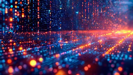 Poster - Computer futuristic boards with microchips energy chips and transistors on high tech computer abstract background. Data center, big data