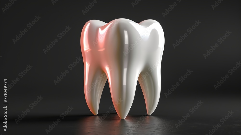 This vector illustration features a tooth against a black background ...