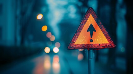various danger signs, warning signs, and attention signs are represented, serving as hazard indicato