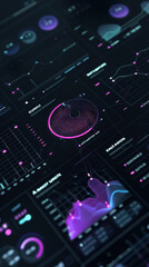 Fototapete - Create a sleek analytics dashboard. Graphs, pie charts, and real-time data visualizations
