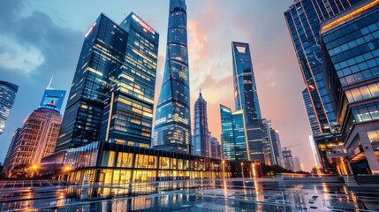 Aufkleber - Celebrating the cultural diversity of a global business center raw AI generated illustration