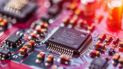 Poster - Circuit board background showcasing electronic computer hardware technology for advanced systems