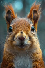 Wall Mural - An ultra-realistic photograph of a funny squirrel, jungle, generated with AI