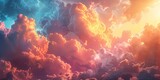 Fototapeta Kosmos - Cinematic orange and pink clouds in a sunset sky, orange and teal,generated with ai