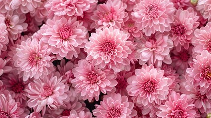 Flowers background banner texture - Closeup of pink beautiful blooming chrysanthemums chrysanthemum field