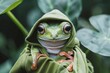 Curious frog Up Close in Natural Habitat - Wildlife Portrait, generated with AI