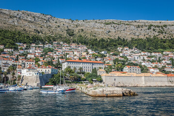 Sticker - View from Old Harbour of Dubrovnik city, Croatia