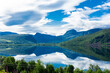 Reflection on a beutiful lake in  Norway