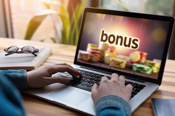 Winning and bonus concept, , banner and wallpaper for bonus and win, prize, triumph of victory, joy of achieving what you want, gambling theme, casino, online games.