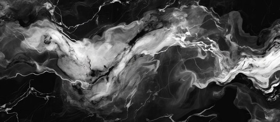 Sticker - A monochrome photography of a marble texture, capturing the contrast between waterlike veins and solid rock surface, creating a jawdropping visual event in the darkness