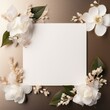 brown beige marriage invitation postcard paper mockup romance letter wedding blank paper template