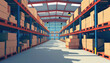Warehouse Infrastructure: Illustrating Organized Storage Facilities and Goods Distribution Backgrounds