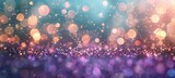 Fototapeta  - Soft delicate blurred bokeh background in lilac purple, mint green, and champagne gold colors