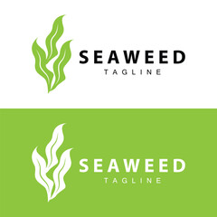 Wall Mural - Seaweed Logo Design, Underwater Plant Design Illustrations, Cosmetics and Food Ingredient