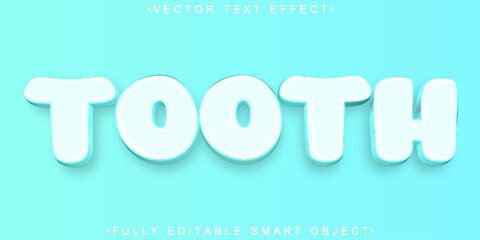Poster - White Tooth Vector Fully Editable Smart Object Text Effect