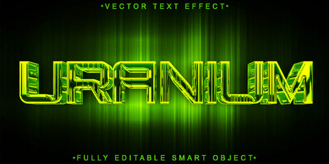 Poster - Green Shiny Uranium Vector Fully Editable Smart Object Text Effect