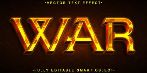 Poster - Orange Worn War Vector Fully Editable Smart Object Text Effect