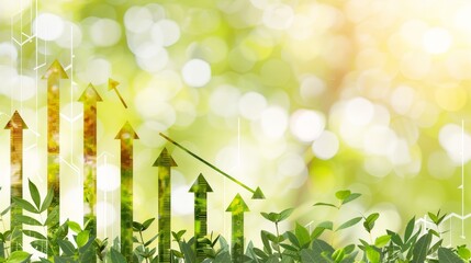 Poster - Abstract financial growth arrows background with ample space for text placement and creative design