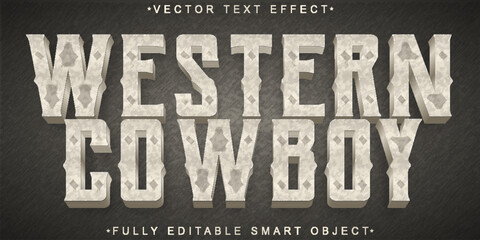 Poster - Western Cowboy Vector Fully Editable Smart Object Text Effect