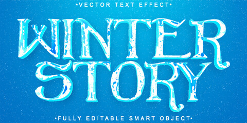 Poster - Blue Cold Winter Story Vector Fully Editable Smart Object Text Effect