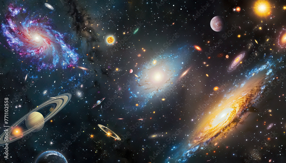 Cosmic Wonders: A visual journey through space, featuring galaxies ...