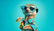 meerkat, animal, funny, summer, tropical, beach, zoo, copy space, illustration
