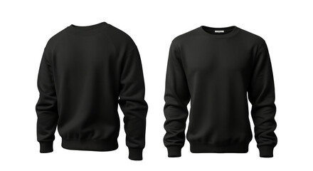 black sweatshirt long sleeve with clipping path mockup
