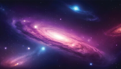 Wall Mural - space background with spiral galaxy and stars night