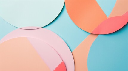 Wall Mural - Geometric abstract pastel color paper background,