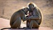 a-baboon-grooming-its-mate-showing-affection-and- 3