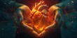 radiant human heart in the palms of the hands