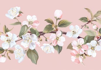 Springtime Florals: foral clip art depicting blooming flowers, budding branches, and fresh foliage