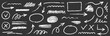 © Polina Tomtosova - Chalk scribble arrow, line brush set. Crayon arrow, underline, handwritten mark check elements. Vector hand drawn scribble crayon, marker sketch brush texture. Rough chalk vector illustration