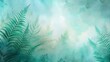 Blurred shadow from ferns on light teal watercolour background