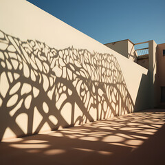 Wall Mural - Abstract patterns created by shadows on a wall. 