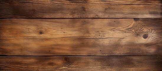 Canvas Print - A closeup photo of a rectangular brown hardwood table with a wood stain finish, showing the beautiful pattern of the wood grain, with a blurred background