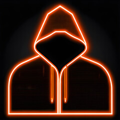 Wall Mural - Orange Neon Hood Tee Shirt Icon: Add a Pop of Color to Your Wardrobe(Generative AI)