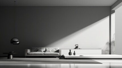 Aufkleber - A sleek minimal design showcasing a monochrome palette  AI generated illustration