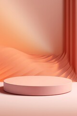 Aufkleber - Abstract background podium with shadow effects for cosmetic presentation  AI generated illustration