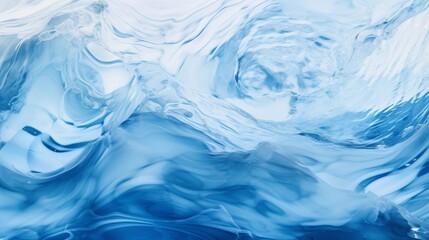 Poster - abstract blue color water wave pure natural swirl pattern texture background photography  AI generated illustration