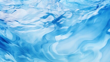 Poster - abstract blue color water wave pure natural swirl pattern texture background photography  AI generated illustration