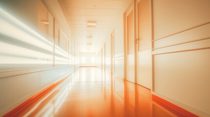 Aufkleber - Abstract blur image of Window  Door and corridor with boken for background usage and differents rooms blur images  AI generated illustration