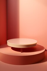 Aufkleber - Abstract designer podium with soft shadows for cosmetic display  AI generated illustration