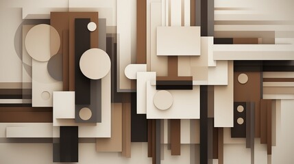 Aufkleber - abstract geometric shapes in neutral tones symbolizing creativity and modern design in a business co