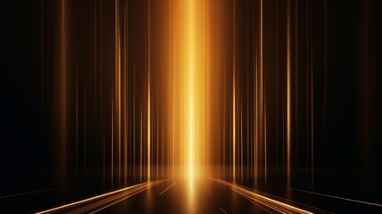 Leinwandbilder - Abstract glowing gold vertical lighting lines on dark background with lighting effect and sparkle with copy space for text Luxury design style  AI generated illustration