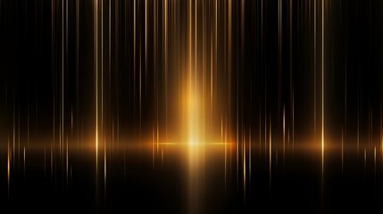Leinwandbilder - Abstract glowing gold vertical lighting lines on dark background with lighting effect and sparkle with copy space for text Luxury design style  AI generated illustration